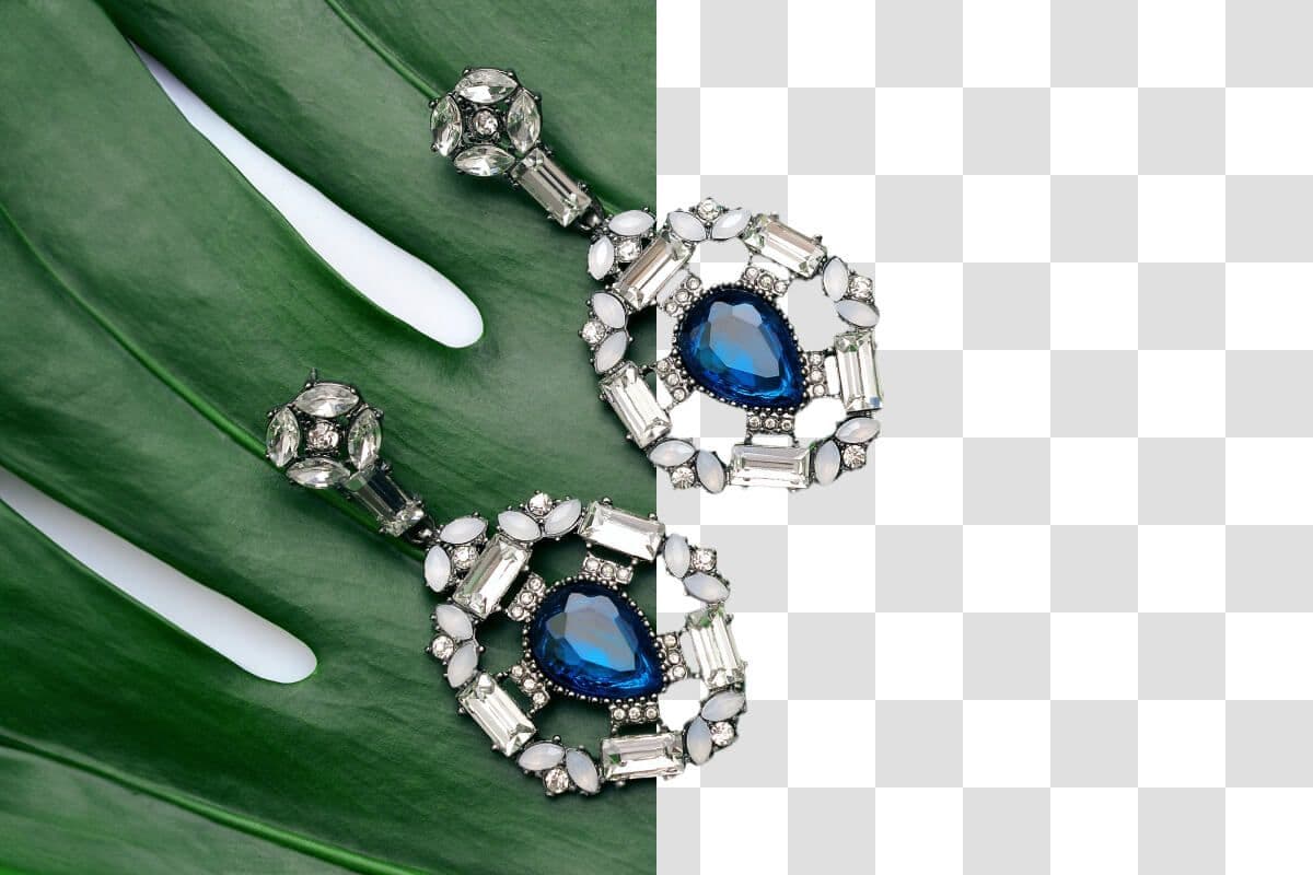 Jewelry on green background